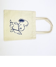 スヌーピー 刺繍ミニトートバッグ アイボリー ランチ SNOOPY