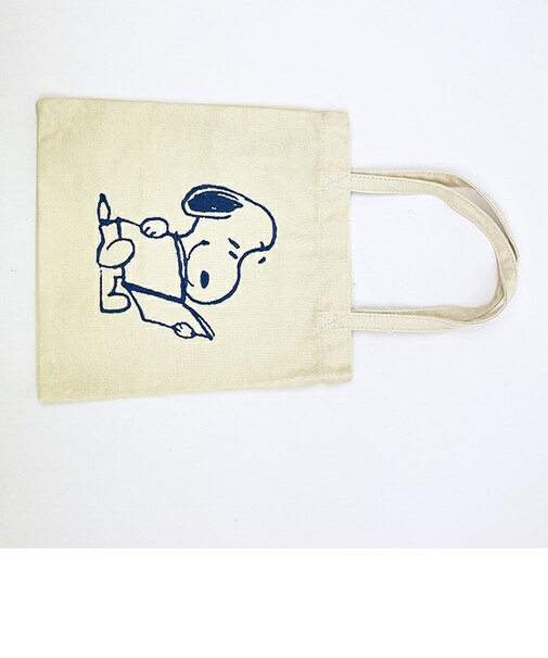 スヌーピー 刺繍ミニトートバッグ アイボリー ランチ SNOOPY