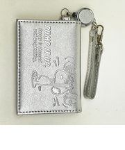 スヌーピー メタリック 2つ折りパスケース ICカードケース シルバー SNOOPY