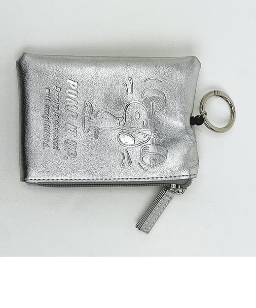スヌーピー パスポーチ シルバー メタリック 定期入れ SNOOPY