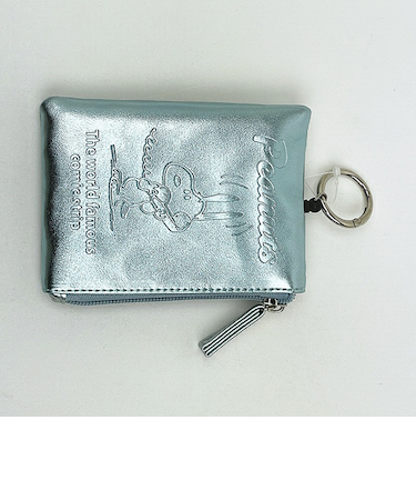 スヌーピー パスポーチ ブルー メタリック 定期入れ SNOOPY