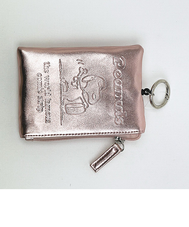 スヌーピー パスポーチ ピンク メタリック 定期入れ SNOOPY