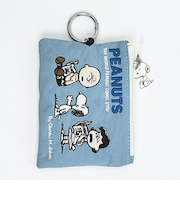 スヌーピー ALL刺繍パスポーチ ブルー 定期入れ SNOOPY
