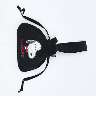 スヌーピー 巾着バッグ アップリケ刺繍 ランチ SNOOPY