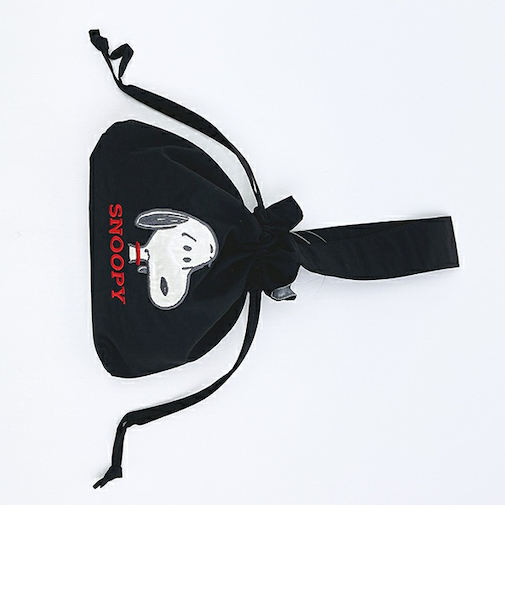 スヌーピー 巾着バッグ アップリケ刺繍 ランチ SNOOPY