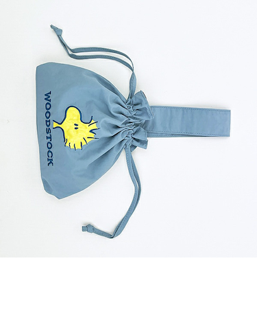 スヌーピー ウッドストック 巾着バッグ アップリケ刺繍 ランチ SNOOPY