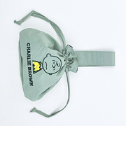 スヌーピー チャーリーブラウン 巾着バッグ アップリケ刺繍 ランチ SNOOPY