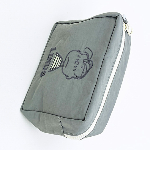 スヌーピー ライナス スクエアポーチ アップリケ刺繍 SNOOPY