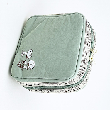 スヌーピー たっぷりトラベルポーチ グリーン SNOOPY