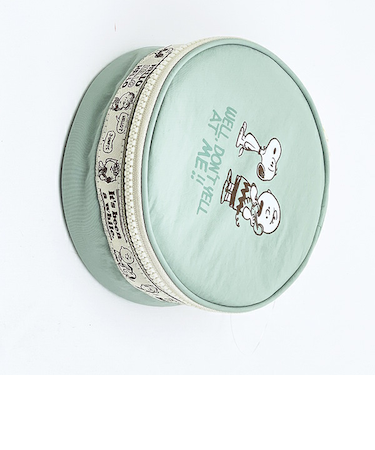 スヌーピー サークルコスメポーチ グリーン トラベル SNOOPY