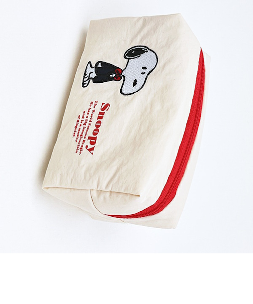 スヌーピー コスメポーチ アップリケ SNOOPY