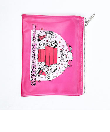 スヌーピー クリアポーチ ピンク PEANUTS 75th SNOOPY