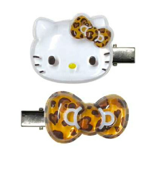 サンリオ ハローキティ ヒョウ柄 ぷっくりったいヘアクリップ 2P sanrio