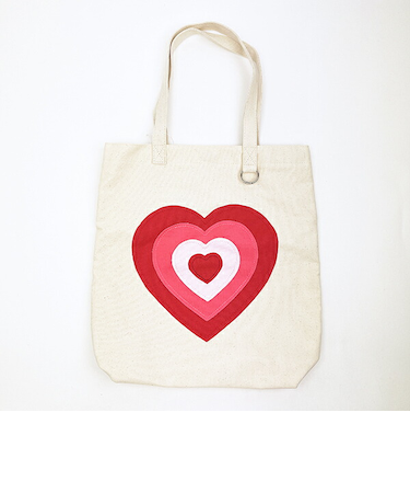 パワーパフガールズ ビッグハートワッペントートバッグ アイボリー パワパフ