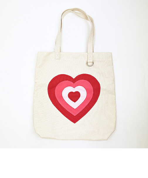 パワーパフガールズ ビッグハートワッペントートバッグ アイボリー パワパフ