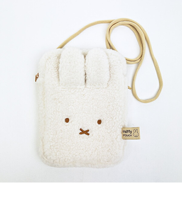 ミッフィー miffy どっとポーチ ショルダーショート ボア アイボリー