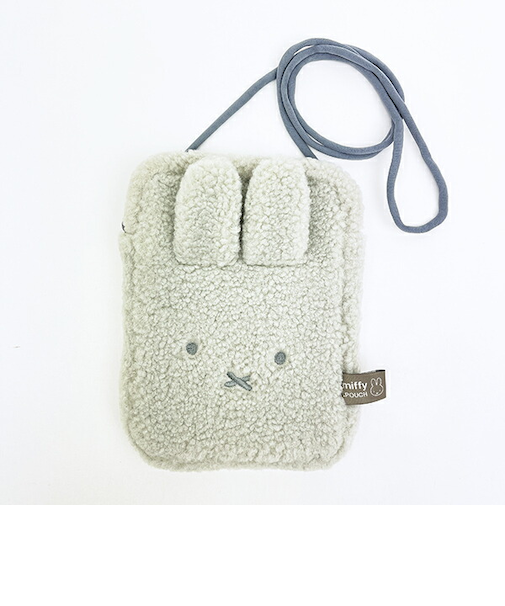 ミッフィー miffy どっとポーチ ショルダーショート ボア グレー