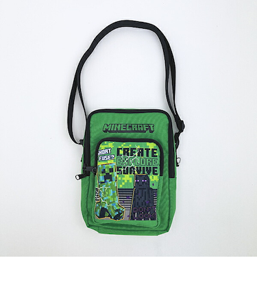 マインクラフト クリーパー＆エンダーマン ポケット付きショルダーバッグ グリーン