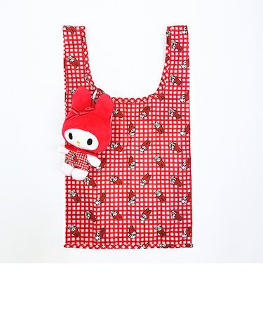 サンリオ マイメロディ 赤チェック ぬいぐるみエコバッグ Sanrio