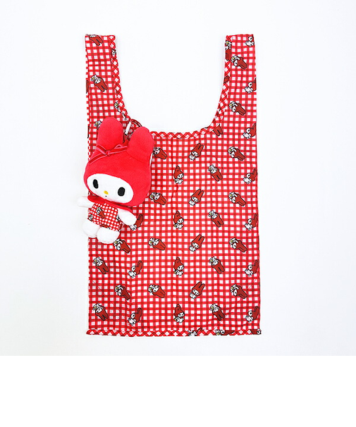 サンリオ マイメロディ 赤チェック ぬいぐるみエコバッグ Sanrio
