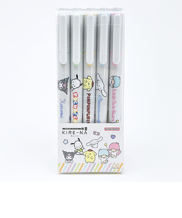 サンリオ KIRE-NA(キレーナ) 蛍光ペン 5色セット(ペールカラー) 文具 日本製 Sanrio