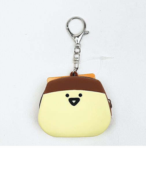 お文具といっしょ プリンさん シリコンミニポーチ (ブラウン)