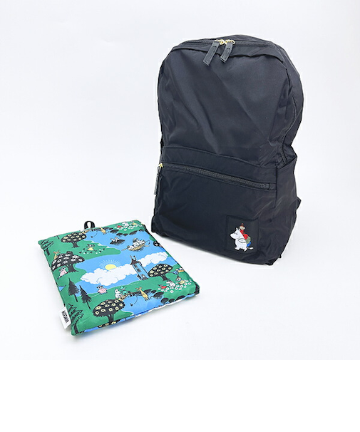 ムーミン リトルミイ 折りたたみリュック ブラック バッグ MOOMIN