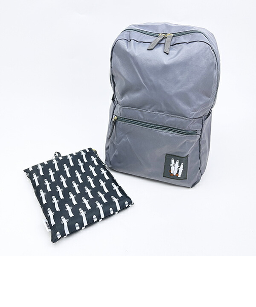 ムーミン ニョロニョロ 折りたたみリュック グレー バッグ MOOMIN