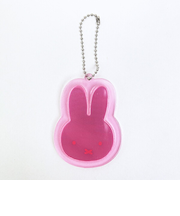 ミッフィー miffy リフレクターラバーキーホルダー フェイス ピンク