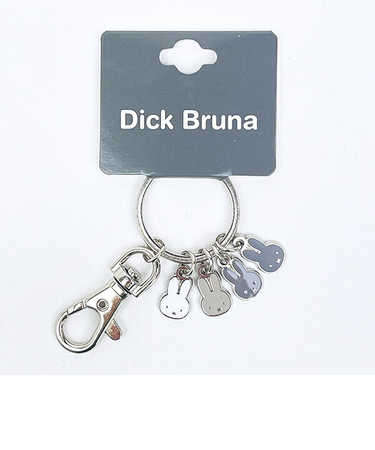 ミッフィー miffy 4連タイニーチャーム キーホルダー モノクロ(フェイス)