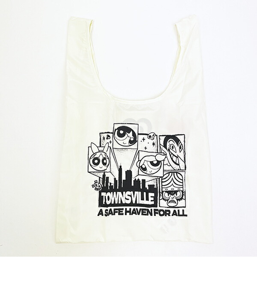 パワーパフガールズ エコバッグ ホワイト パワパフ