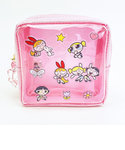 パワーパフガールズ ぷくぷくステッカー風ポーチ ピンク パワパフ
