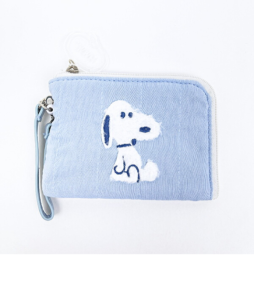 スヌーピー デイリーパスケース ぬいぐるみ ブルー 定期入れ SNOOPY