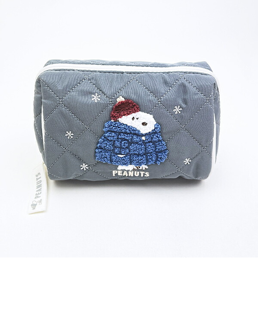 スヌーピー スクエアポーチ (ほっこり) ワンポイント SNOOPY