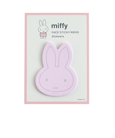 ミッフィー miffy フェイス付箋 ピンク 文具 日本製