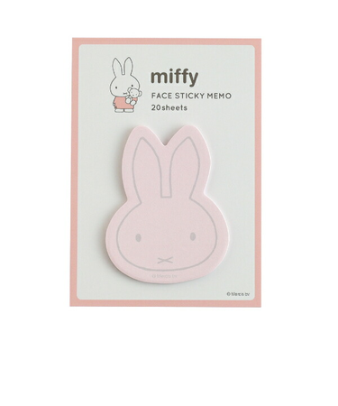ミッフィー miffy フェイス付箋 コーラル 文具 日本製
