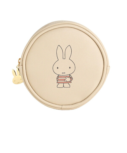ミッフィー miffy 丸型ポーチ ベージュ