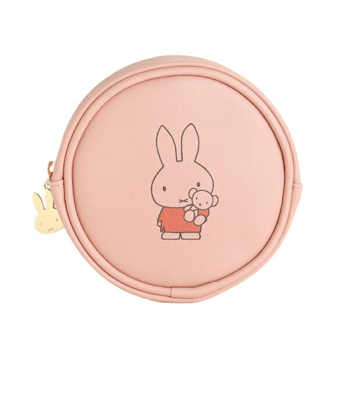ミッフィー miffy 丸型ポーチ コーラル