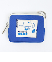 スヌーピー オラフ カラビナ付きフラットポーチ ワッペン SNOOPY