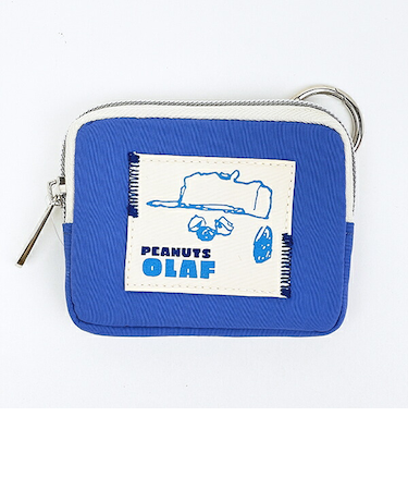 スヌーピー オラフ カラビナ付きフラットポーチ ワッペン SNOOPY