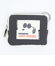 スヌーピー ジョークール カラビナ付きフラットポーチ ワッペン SNOOPY