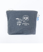 スヌーピー スタンドポーチ (ブルーグレー) MOM SNOOPY