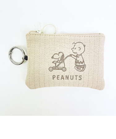 スヌーピー パスポーチ ベージュ カート SNOOPY