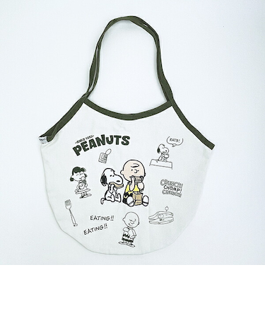 スヌーピー チャーリーブラウン バルーントートバッグ カーキ SNOOPY