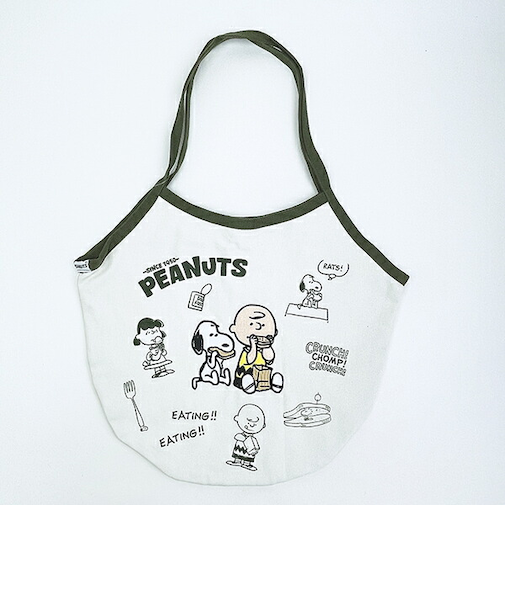 スヌーピー チャーリーブラウン バルーントートバッグ カーキ SNOOPY