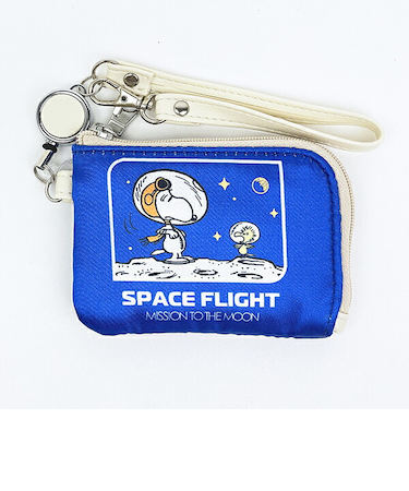 スヌーピー リール付パスケース アストロノーツ 定期入れ SNOOPY
