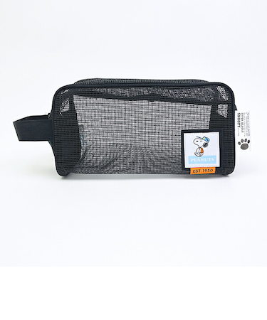 スヌーピー ラバーメッシュポーチ ブラック SNOOPY