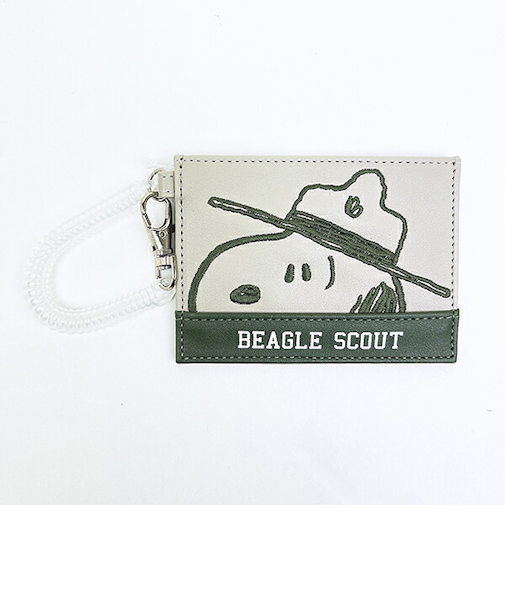 スヌーピー ビーグルスカウト シンプルパスケース フェイスアップ刺繍 定期入れ SNOOPY