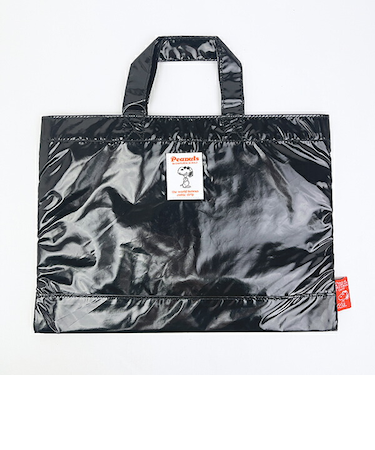 スヌーピー ジョー・クール レッスントートバッグ メタリック ブラック SNOOPY