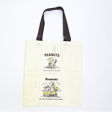 スヌーピー エコバッグ アイボリー BASEBALL PEANUT SNOOPY